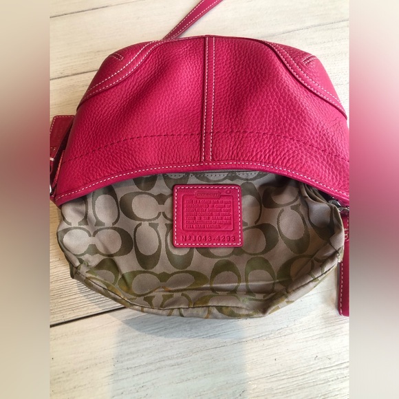 Vintage Coach Mini Hobo Bag Pink Pebble Leather Handbag #4293 with Hangtag - Picture 13 of 13